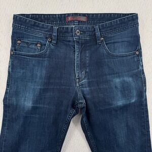 Robert Graham Dark Wash Straight Leg Jeans Size 30 (32x30) Blue Stretch Denim